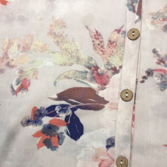 ODDY V-neck Button Front Floral Rayon Blouse Size S/M - Picture 7 of 9